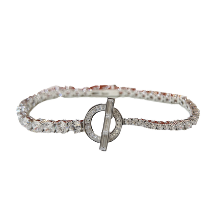 18K Finesse Link Diamond Hermes Bracelet
