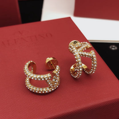 18K Valentino Diamonds Open Earrings