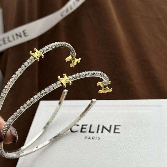 18K Celine Gourmette Crystals Earring