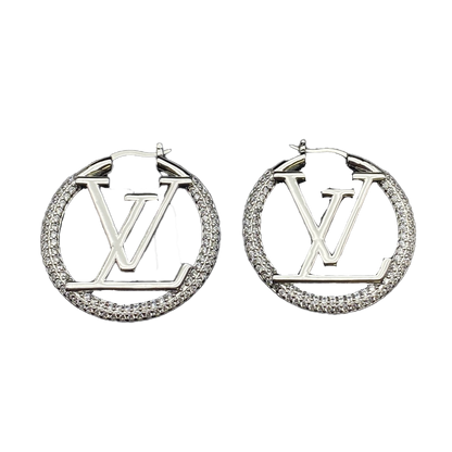 18K Louis Vuitton Louise Hoop Diamond Earrings