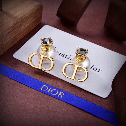18K Dior Tribales Black Crystal Earrings