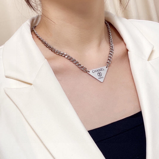 18K  Chanel Triangle Necklace