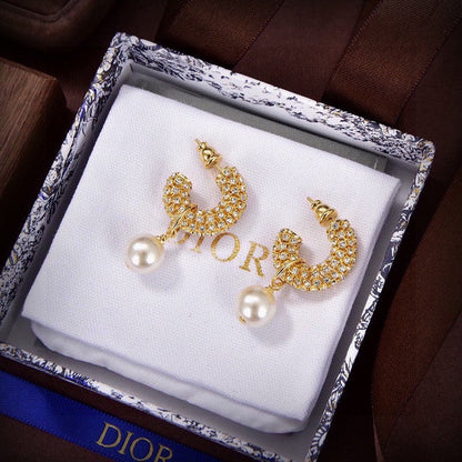 18K Dior Tribales Pave Diamond Earrings