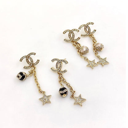 18K  Chanel Star Pearls Earrings