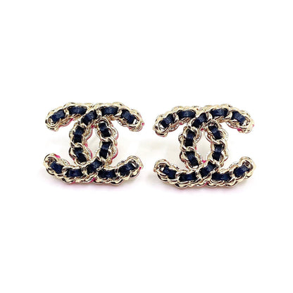 18K  Chanel Pink Resin Leather Earrings