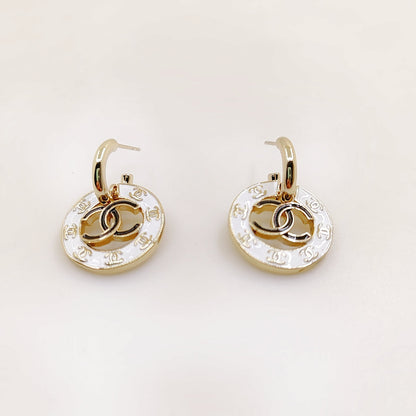 18K  Chanel Circle Earrings