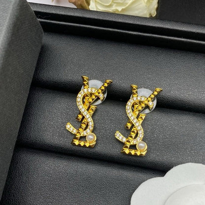 18K YSL Gold Diamond Earrings