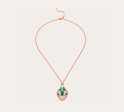 18K BVLGARI Serpenti Malachite Necklace