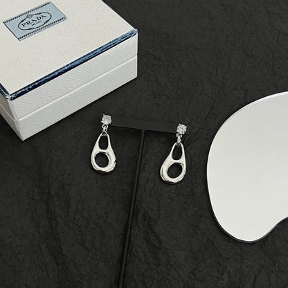 18K Prada Inverted Triangle Earrings