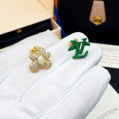 18K Louis Vuitton Blossom Green Diamond Earrings
