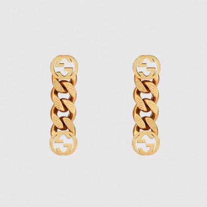 18K Double Gucci Chain Earrings