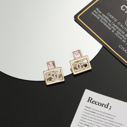 18K  Chanel Square Diamond Earrings