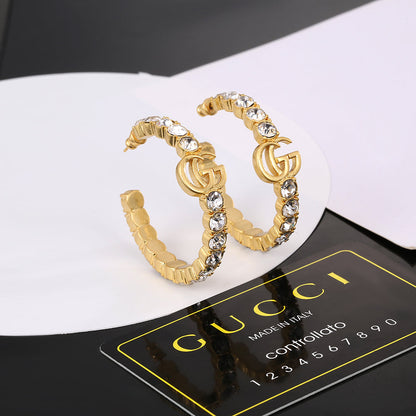 18K Double Gucci Circle Earrings