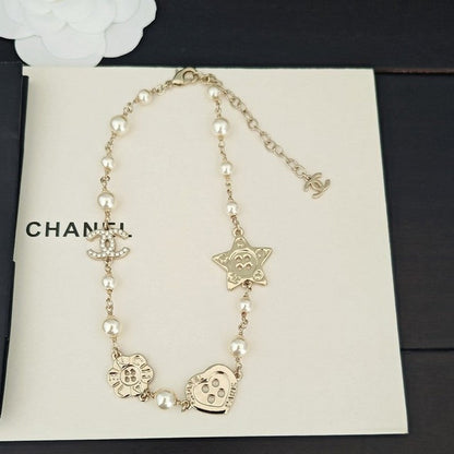 18K  Chanel Pearl Star Necklace