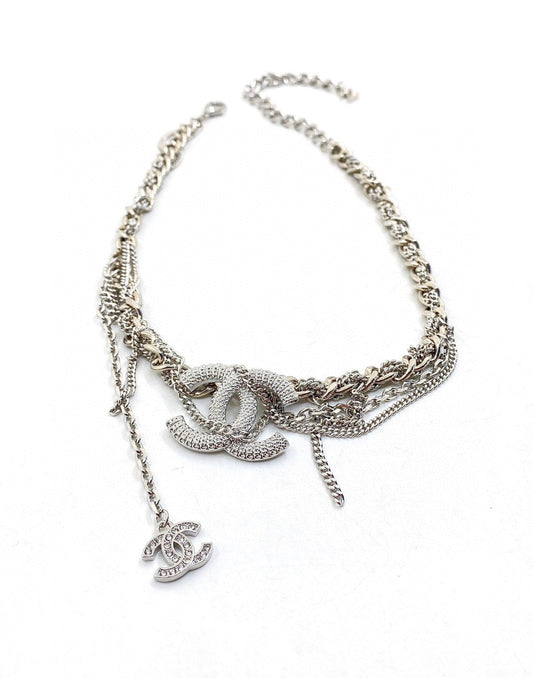 18K  Chanel Chain Diamond Necklace