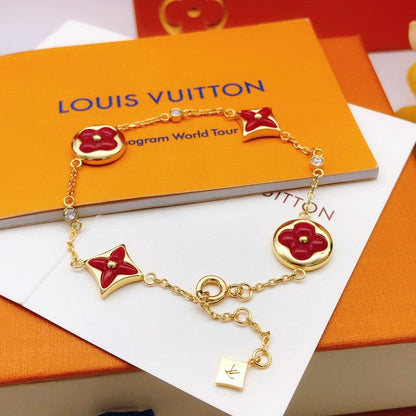 18K Louis Vuitton Blossom Red Flower Bracelet