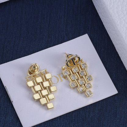 18K Dior Crystal Earrings
