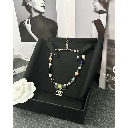 18K  Chanel Crystal Bow Necklace
