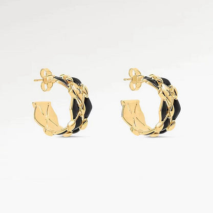 18K Louis Vuitton Leather Earrings