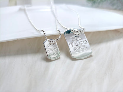 18K Tiffany 1837 Tag Pendant Necklace