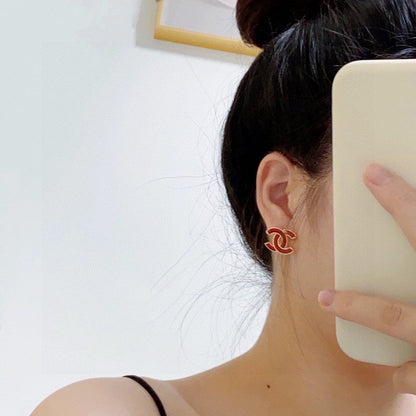18K  Chanel Red Earrings