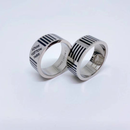 18K Louis Vuitton Damier Black Ring