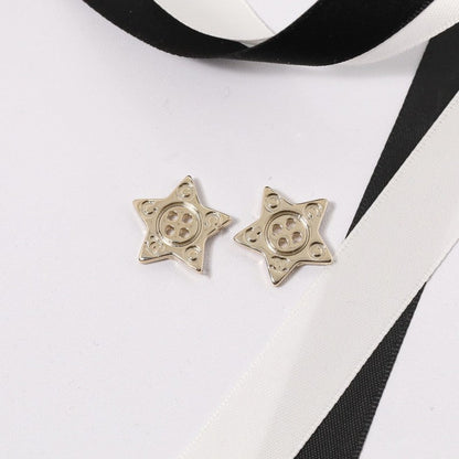 18K  Chanel Star Gold Earrings