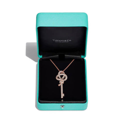 18K Tiffany Keys Woven Diamonds Large Necklace