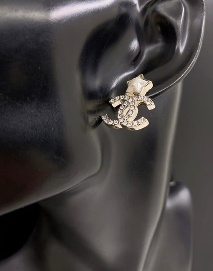 18K  Chanel Star Crystals Earrings