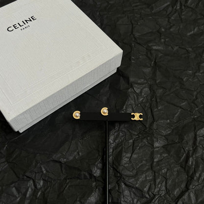 18K Celine Pearl Gold Earrings