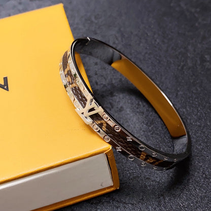 18K Louis Vuitton Leather Vintage Bracelet