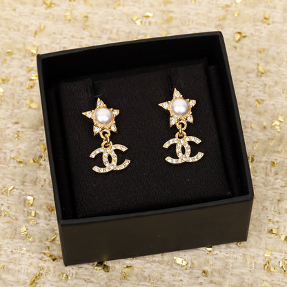 18K  Chanel Star Crystals Earrings