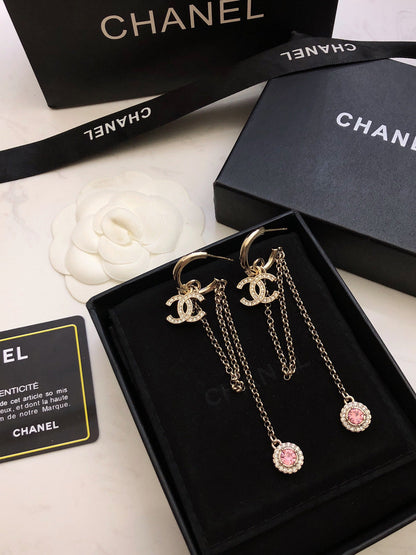 18K  Chanel Tassel Crystals Earrings