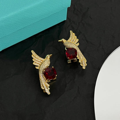 18K Tiffany Bird Diamonds Earrings