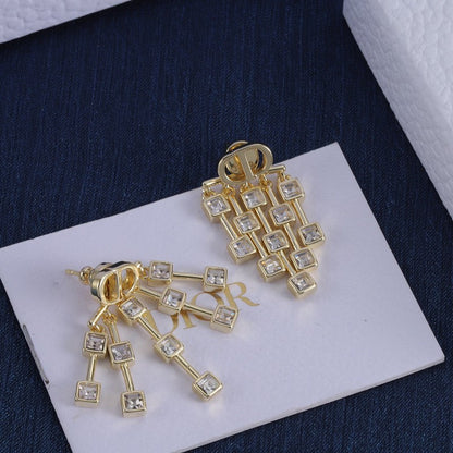 18K Dior Crystal Earrings