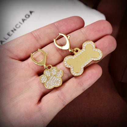 18K Balenciaga Diamond Gold Earrings