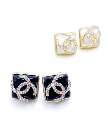 18K  Chanel Square Earrings