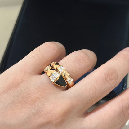 18K BVLGARI Serpenti Viper Black Ring