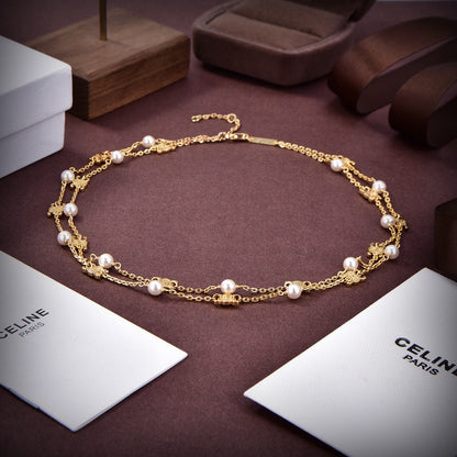 18K Celine Pearl Double Necklace