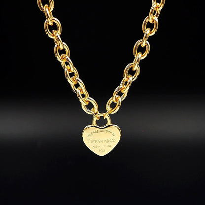 18K Tiffany Tag Chain Necklace