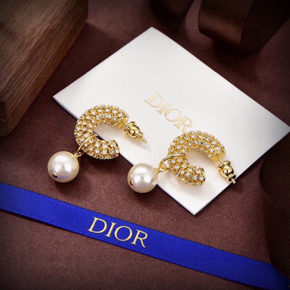 18K Dior Tribales Pave Diamond Earrings