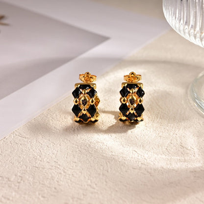 18K Louis Vuitton Leather Earrings
