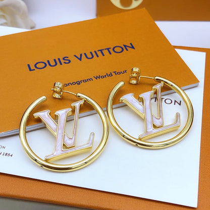 18K Louis Vuitton Louise Hoop Pearls Earrings