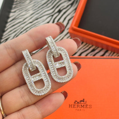 18K Diamonds Hermes Earrings