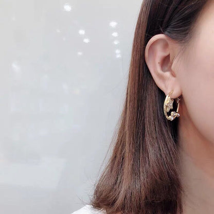 18K Dior Star Pink Crystals Earrings