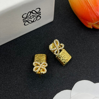 18K LOEWE Anagram Diamond Earrings