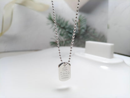 18K Tiffany 1837 Tag Pendant Necklace