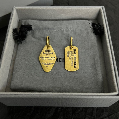 18K Balenciaga Plate Earrings