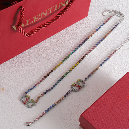 18K Valentino Multi-Color Crystals Necklace