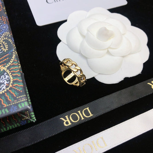 18K Petit Dior Chain Link Ring